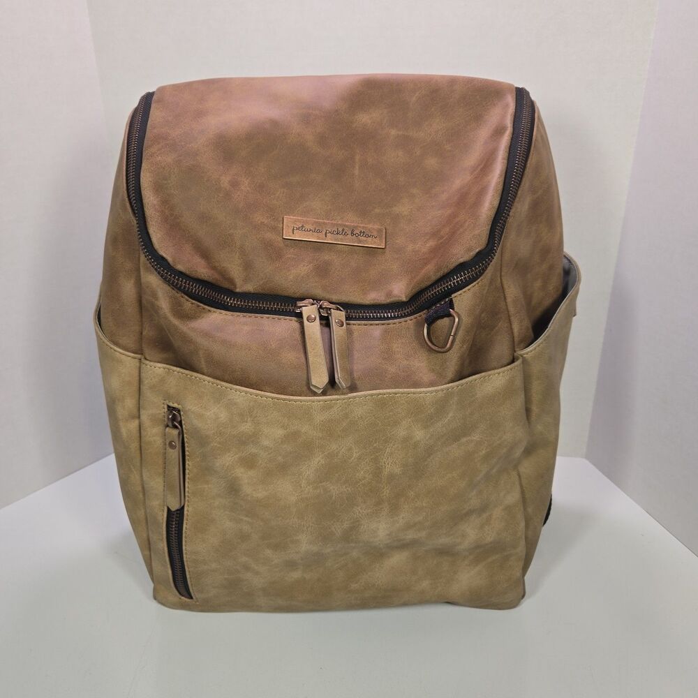 Petunia Pickle Bottom Tempo Large Backpack Diaper Bag In Brioche Cow Print